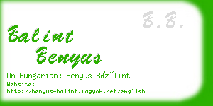 balint benyus business card